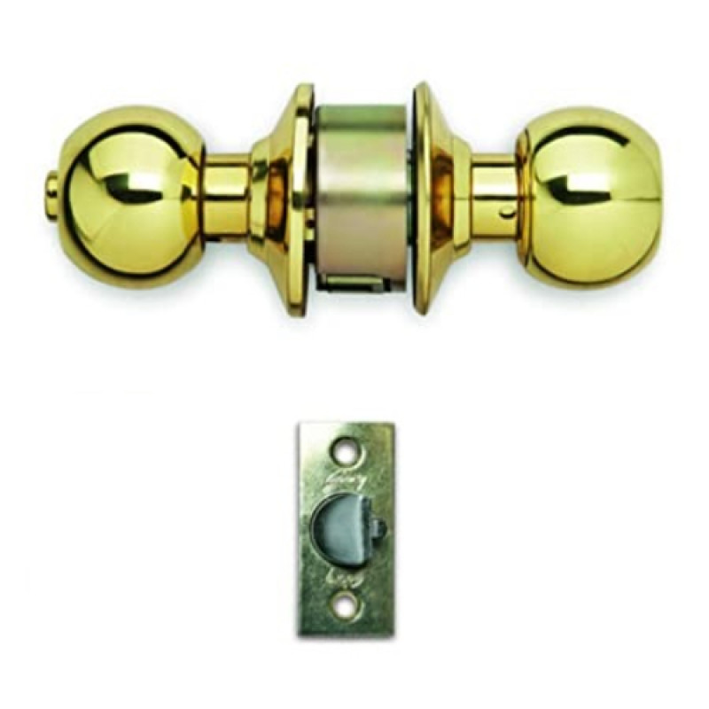 Godrej Polished Brass Finish Cylindrical Door Knob Lock - 5804
