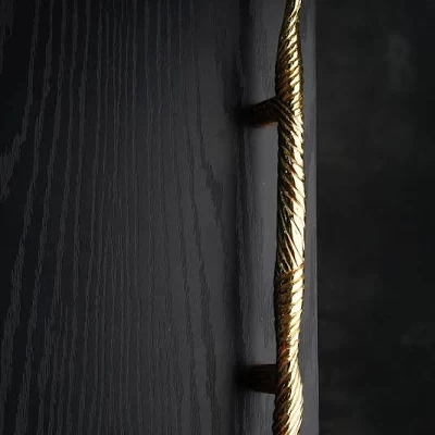 Folkstorys Handmade Metal Designer Gold Linear Branch Wardrobe Door handle