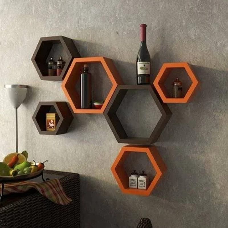 Wall Shelves - Wooden Shelf Home Decor Items Rack for Living Room, Bedroom, Kitchen Corner, Office