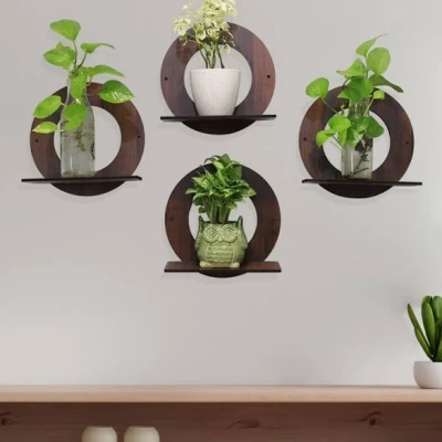 MDF Wood Set of 4 Wall Hanging Planter stand